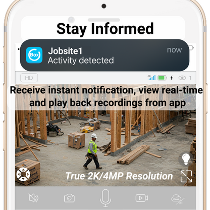 ON WATCH 4G LTE Solar Floodlight Camera, Nonstop Recording, Motion-Activated/Notification/Floodlight/Siren, Pan/Tilt, 2K, Two-Way Talk, 128 GB Storage