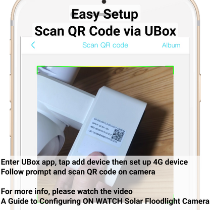 ON WATCH 4G LTE Solar Floodlight Camera, Nonstop Recording, Motion-Activated/Notification/Floodlight/Siren, Pan/Tilt, 2K, Two-Way Talk, 128 GB Storage